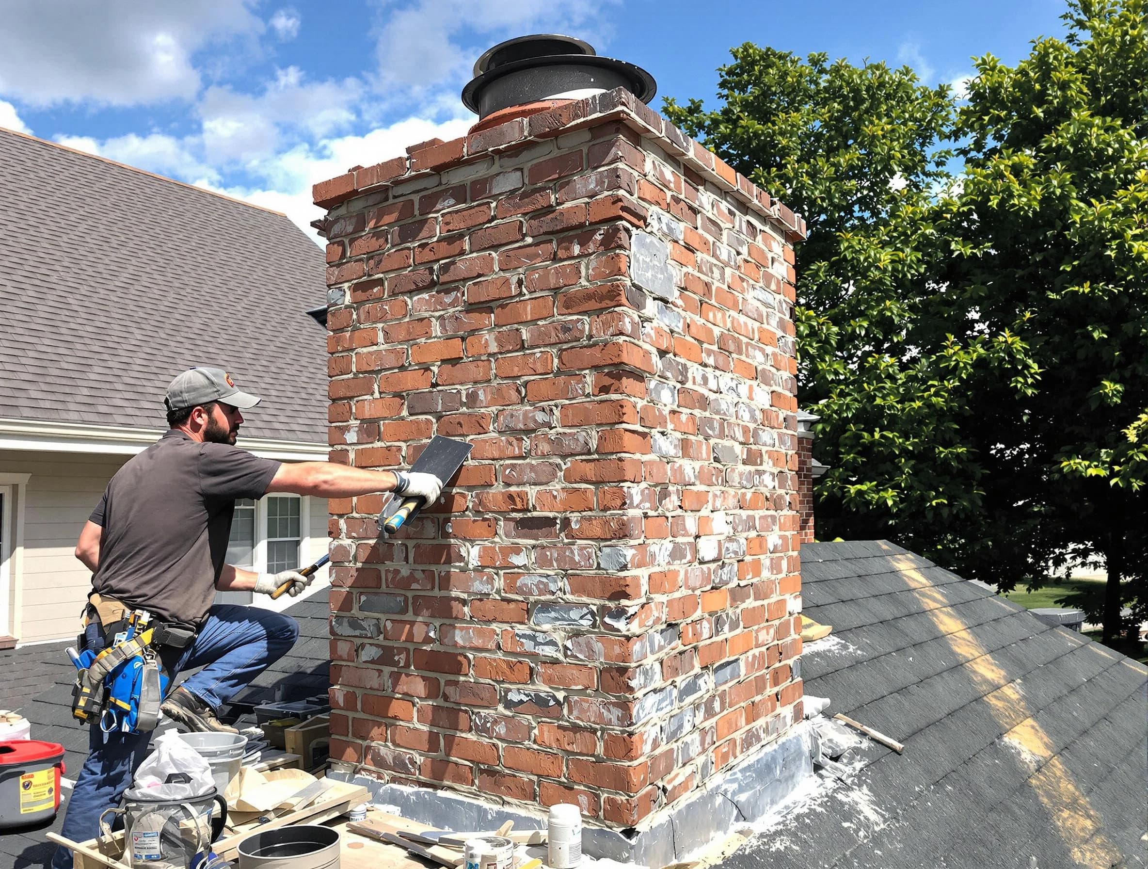 Completed chimney rebuild by Highlands Ranch Chimney Sweep in Highlands Ranch, CO