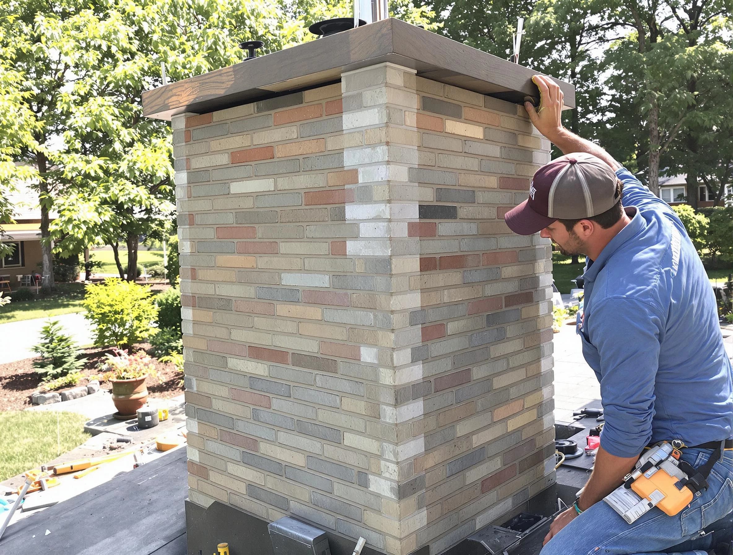 Highlands Ranch Chimney Sweep completing a modern chimney remodel in Highlands Ranch, CO