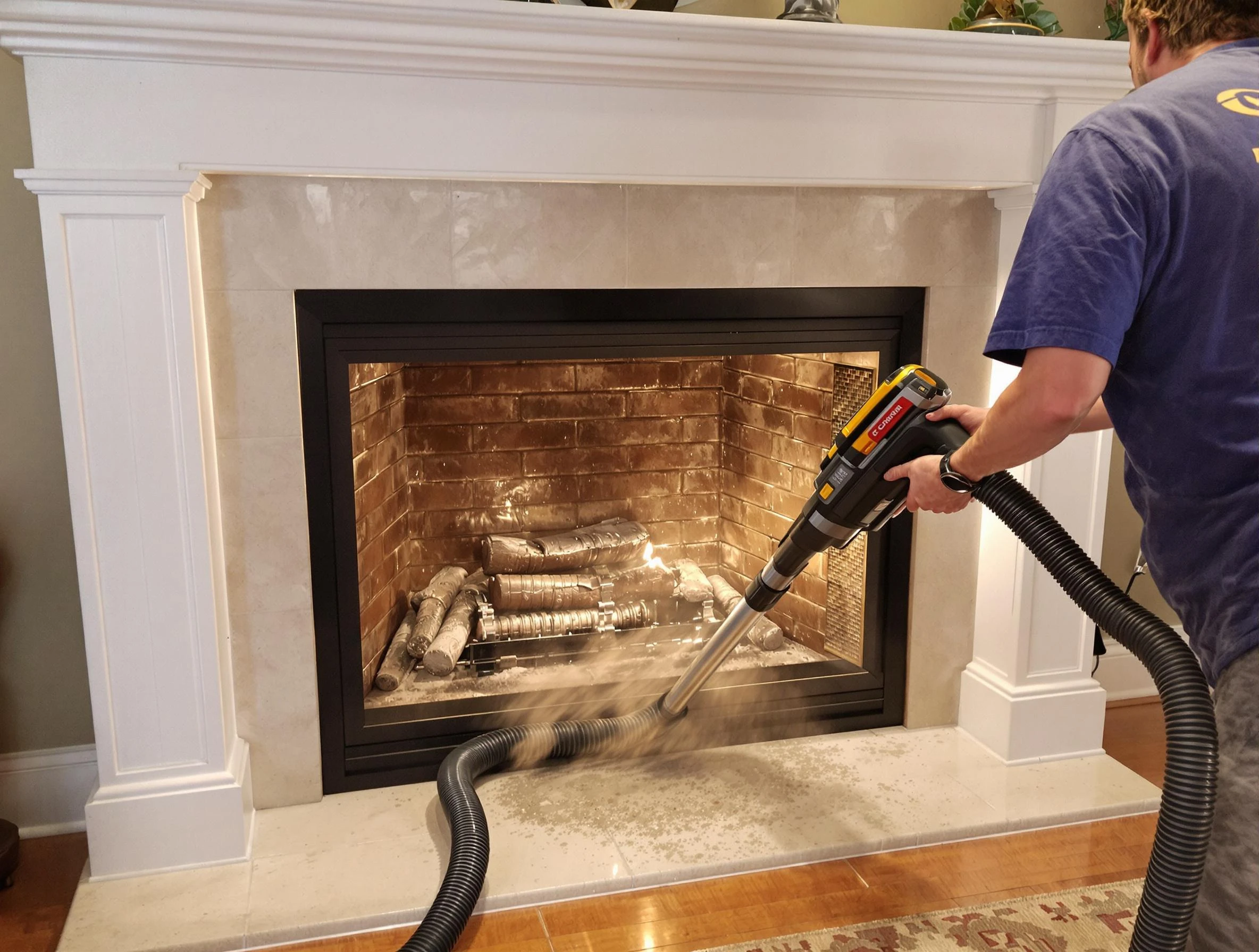 Fireplace cleaning performed by Highlands Ranch Chimney Sweep in Highlands Ranch, CO