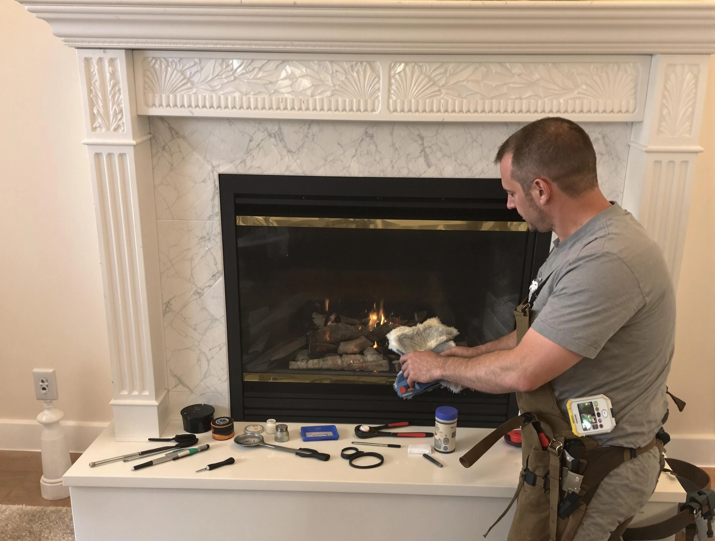 Highlands Ranch Chimney Sweep performing fireplace maintenance in Highlands Ranch, CO