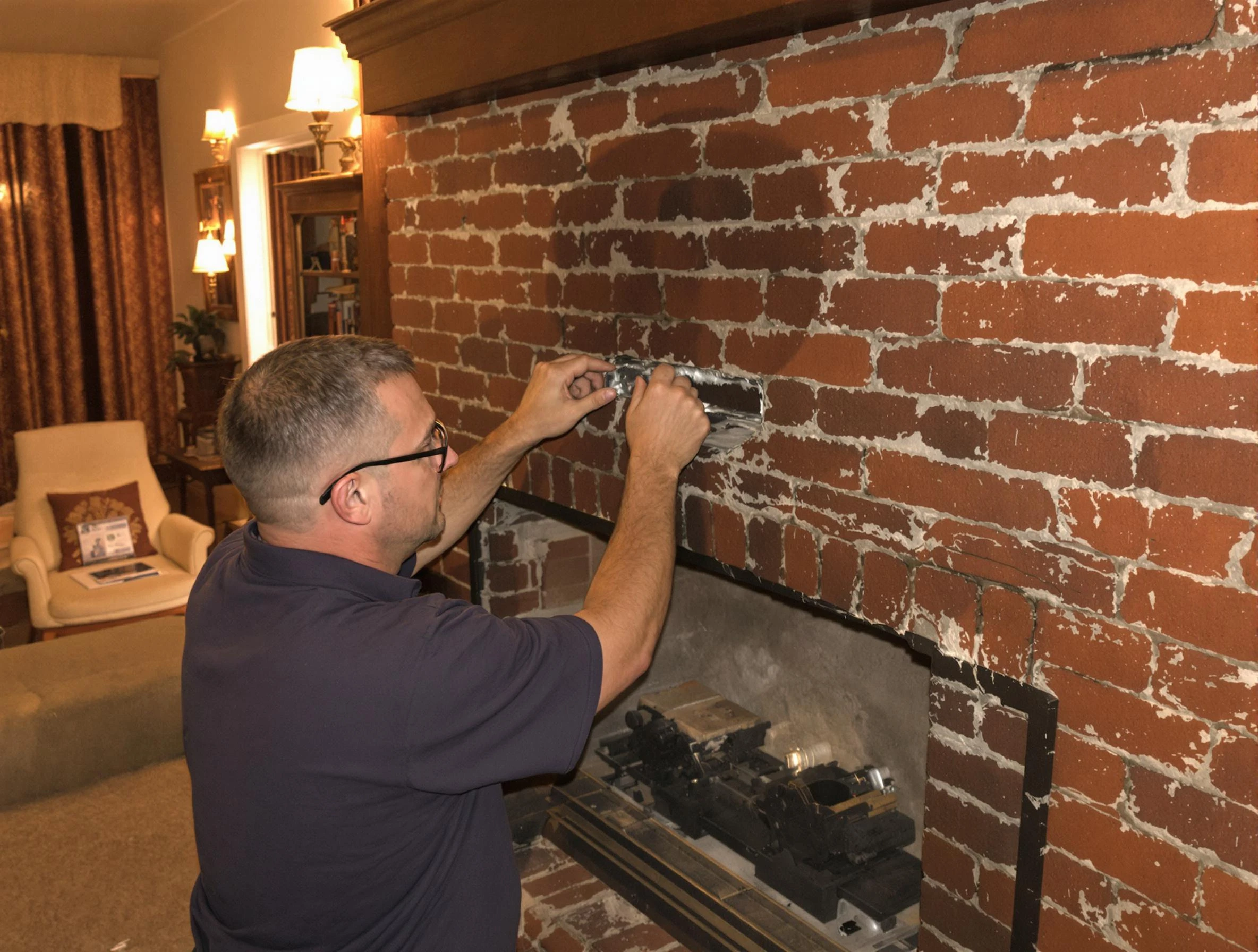 Highlands Ranch Chimney Sweep expert fixing a fireplace in Highlands Ranch, CO