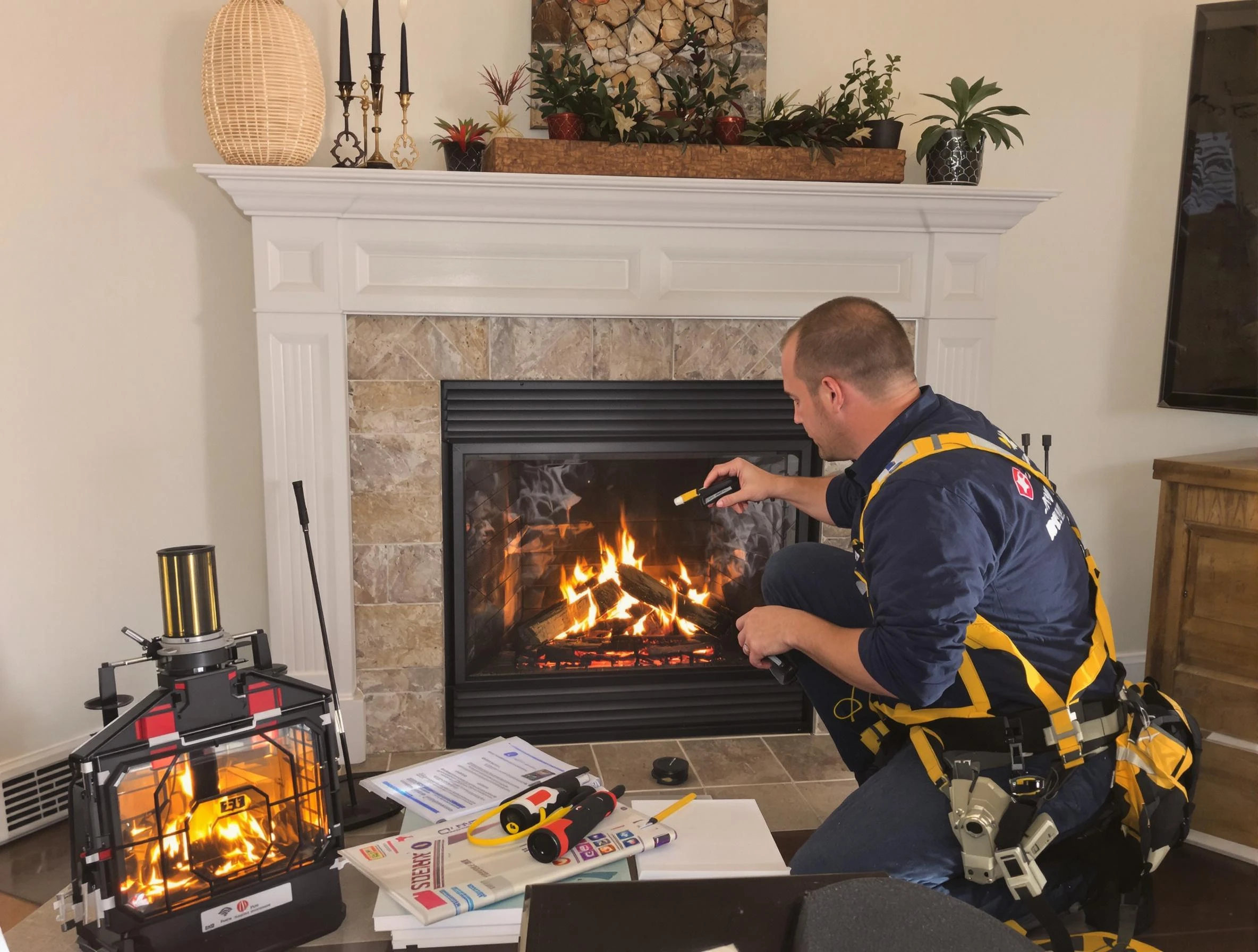 Safety-focused fireplace inspection by Highlands Ranch Chimney Sweep in Highlands Ranch, CO